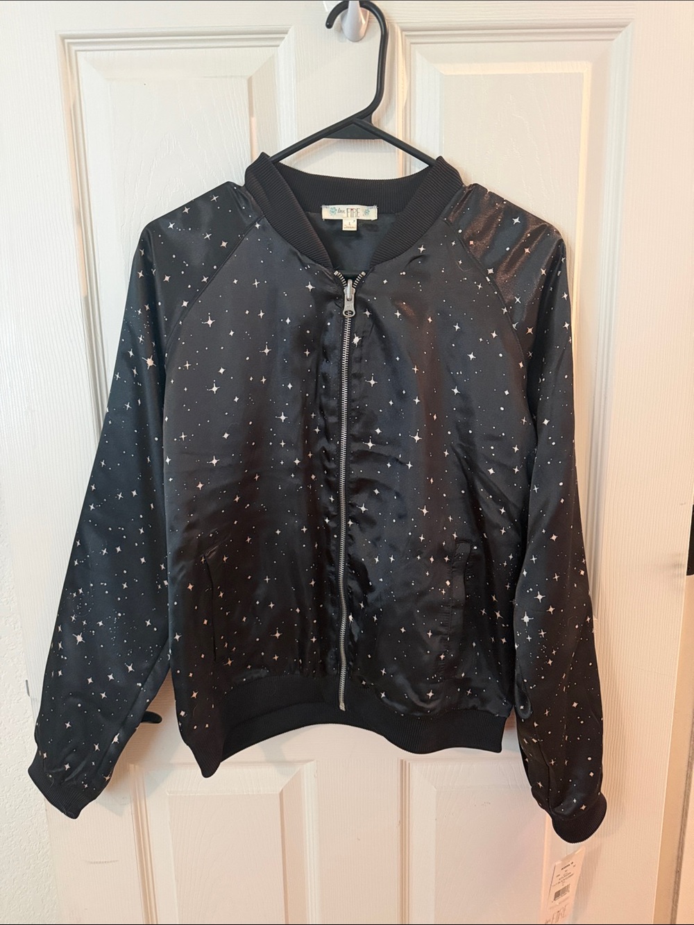 Y2K! Black Star-Print Bomber Jacket - Women's